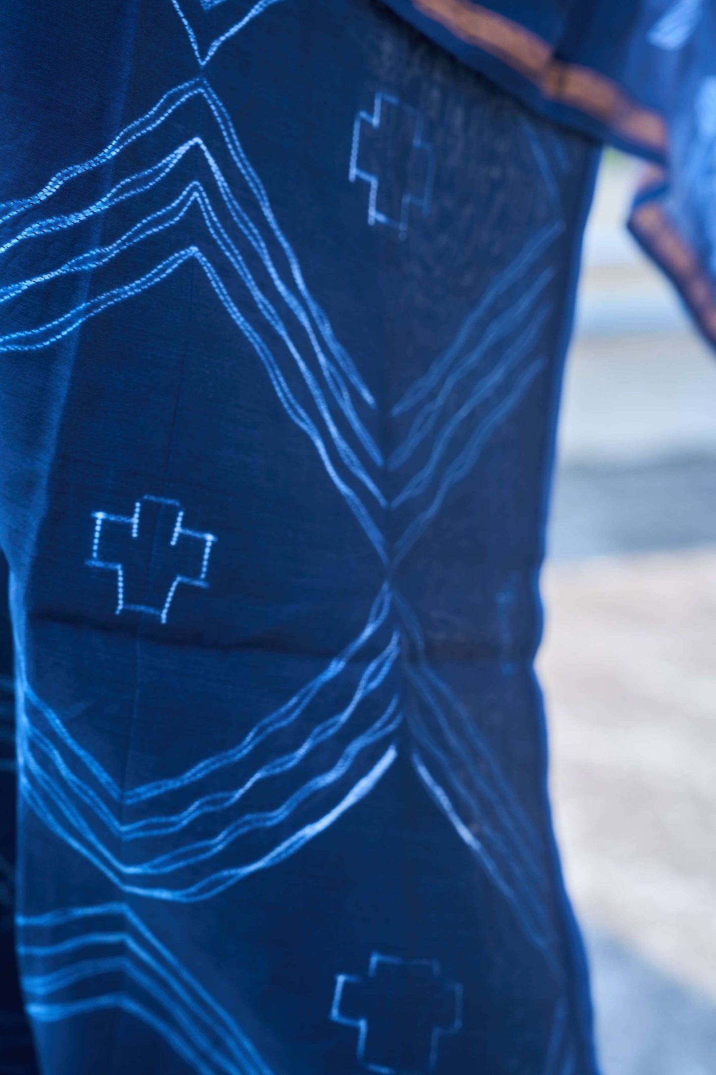 Indigo Blue Nui Shibori Handcrafted Chanderi Silk Set – handcrafted silk; cotton suits – Handcrafted in India