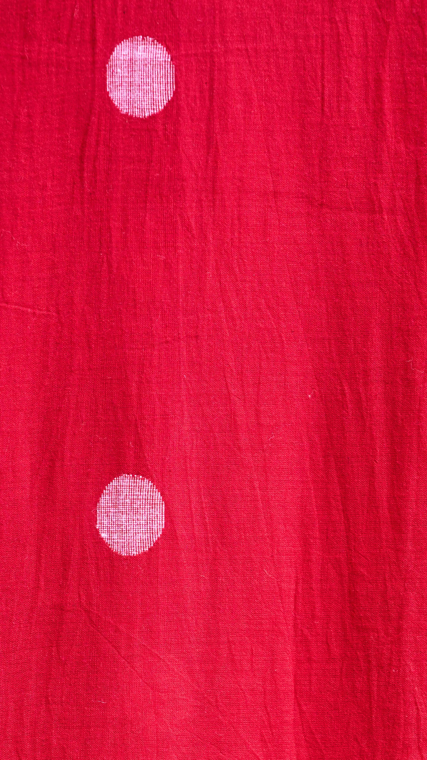 Red Jamdani Handwoven Cotton Fabric – Sold Per Meter – handcrafted cotton – Handcrafted in India