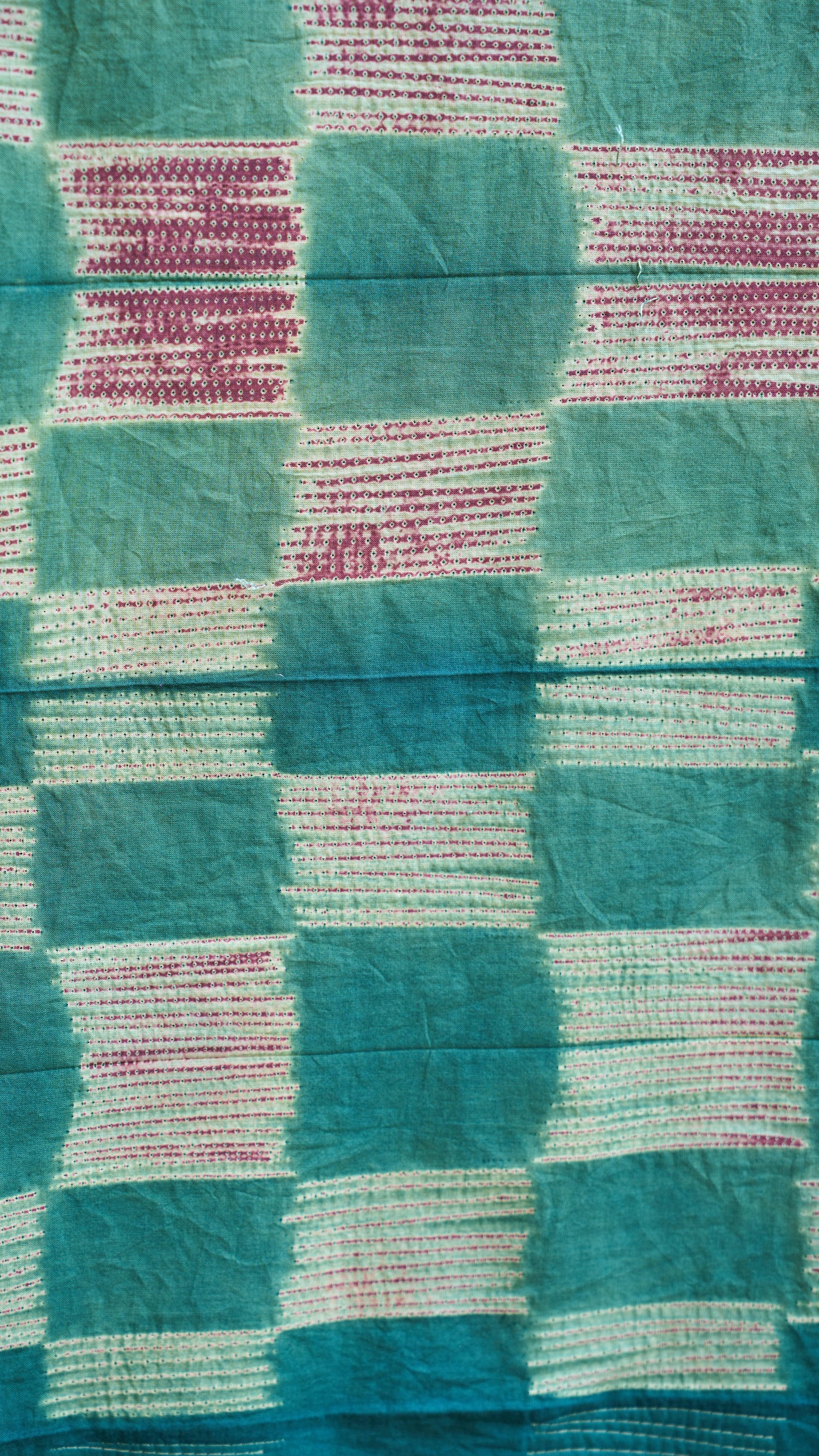 Green Nui Shibori Handcrafted Cotton Fabric – 2.5 Meters – handcrafted cotton – Handcrafted in India