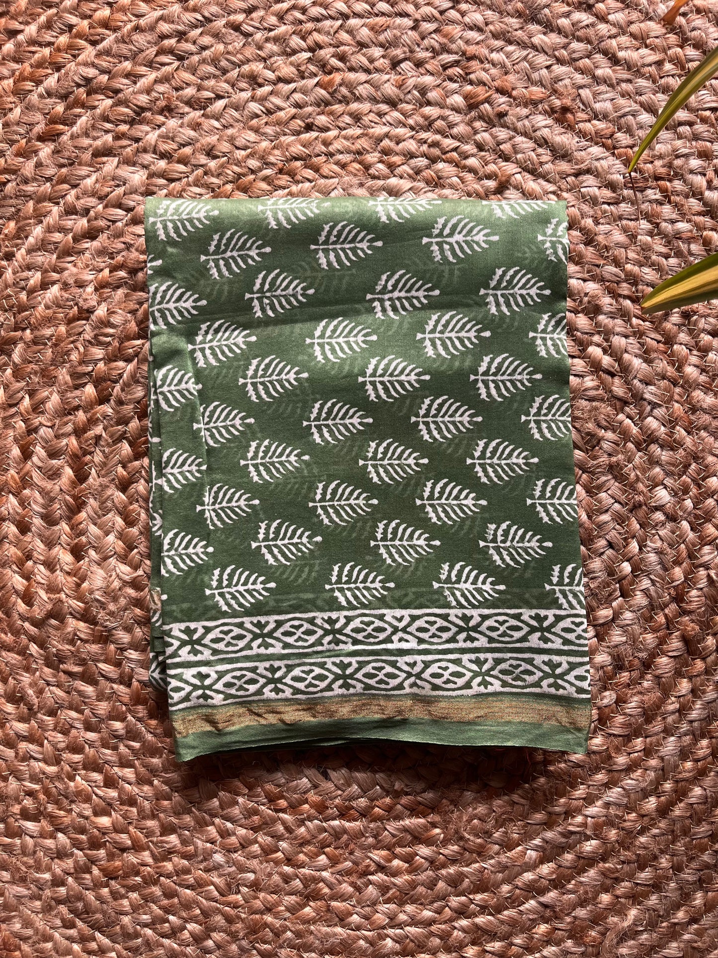 Chandni – Yellow gold Chanderi Silk Suit Set with Bagru Print – handcrafted chanderi-silk; cotton – Handcrafted in India