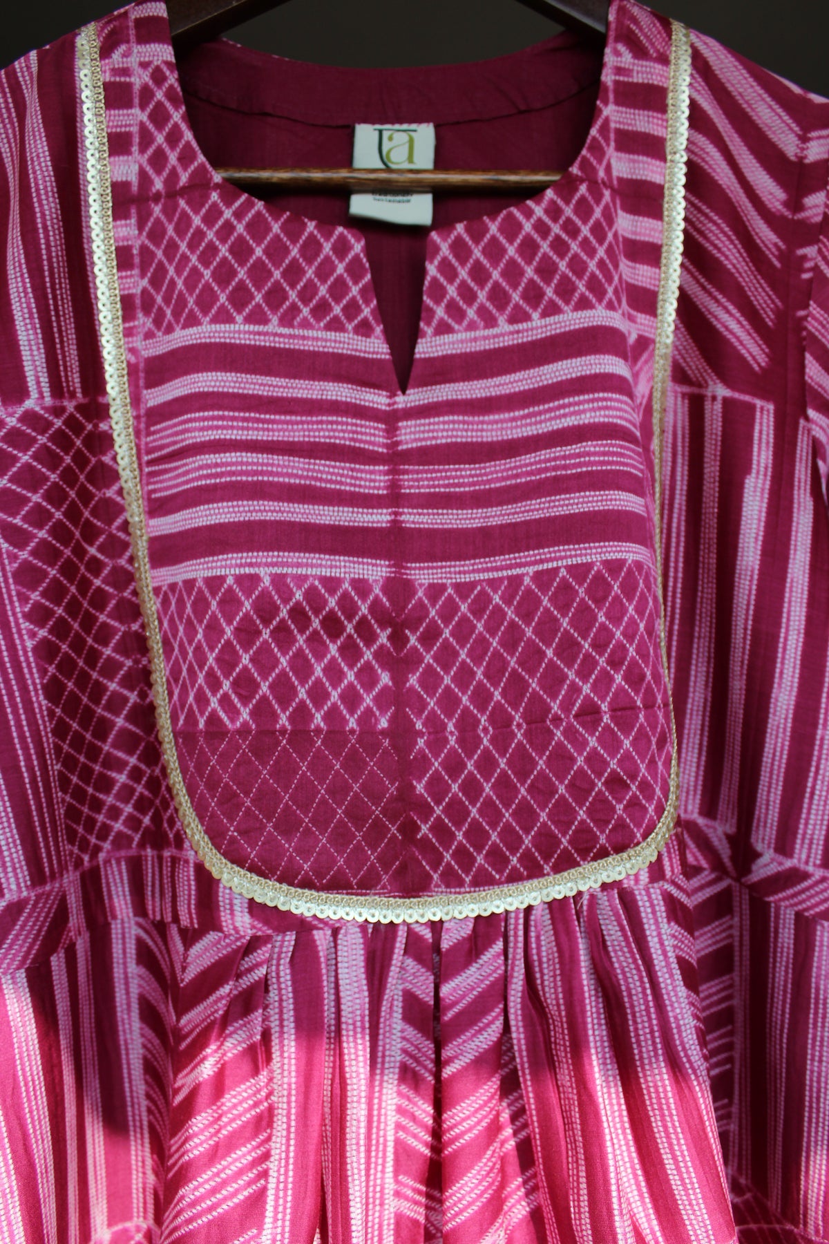 Aarya — Berry Nui Shibori Chanderi Silk Suit & Dupatta Set