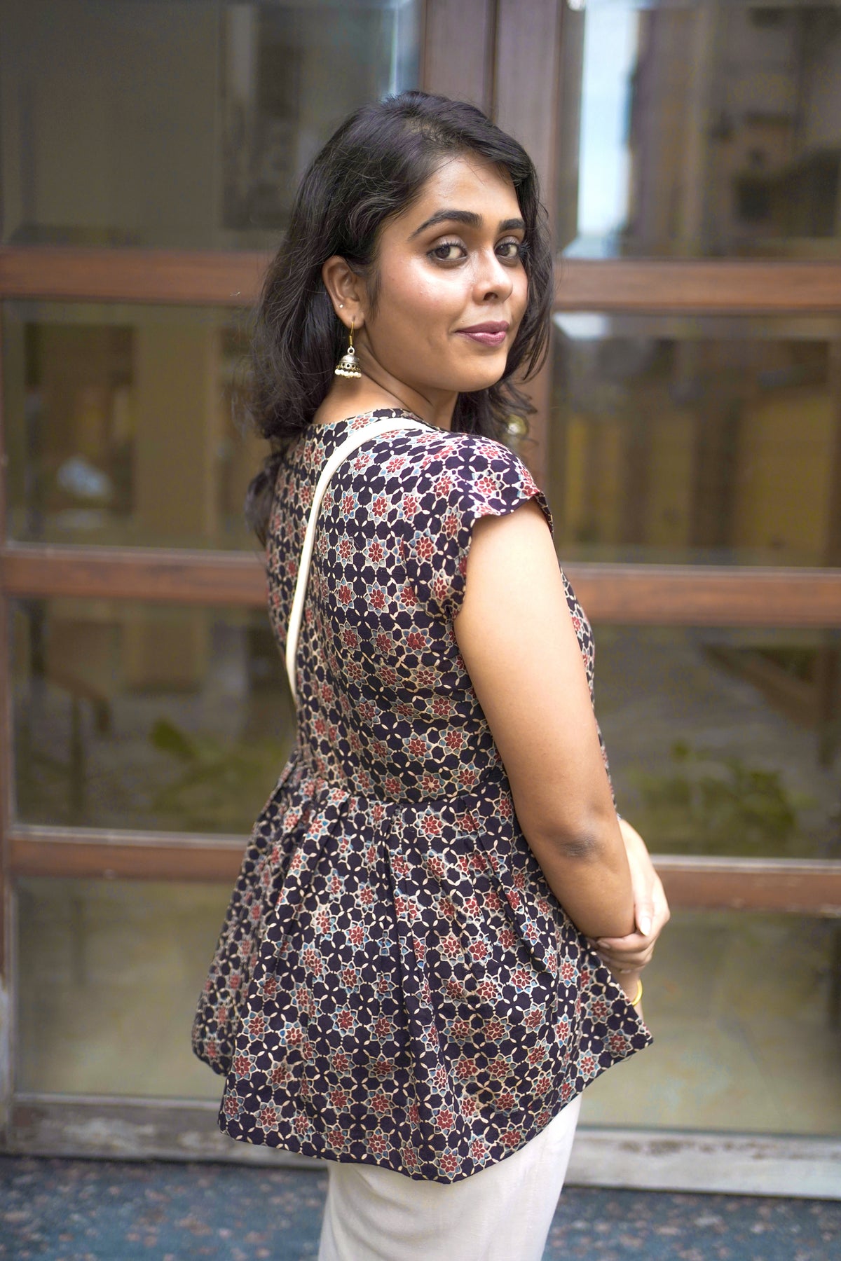 Anaya - Ajrakh Printed Cotton Peplum Top