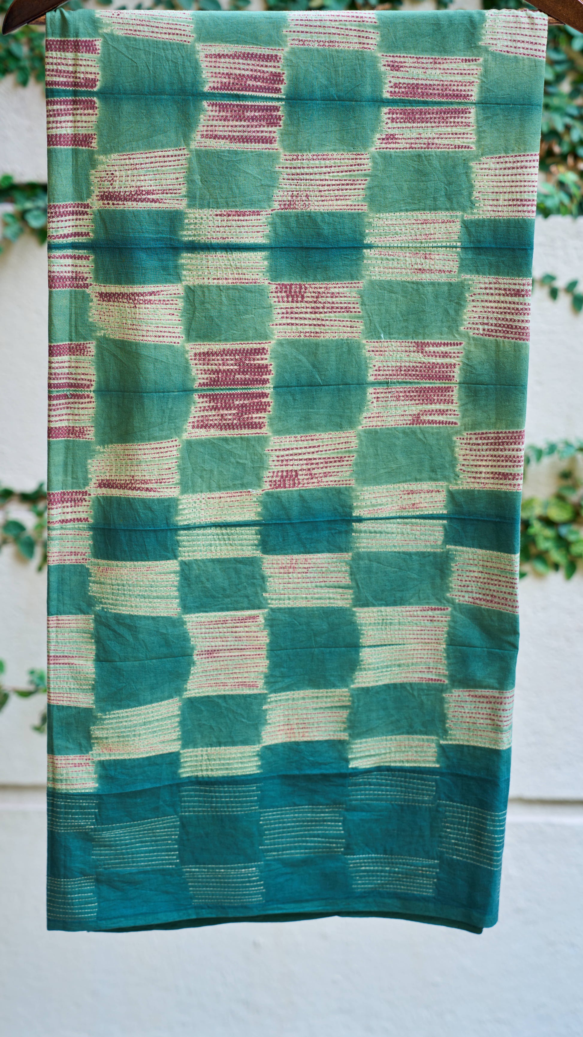 Green Nui Shibori Handcrafted Cotton Fabric – 2.5 Meters – handcrafted cotton – Handcrafted in India