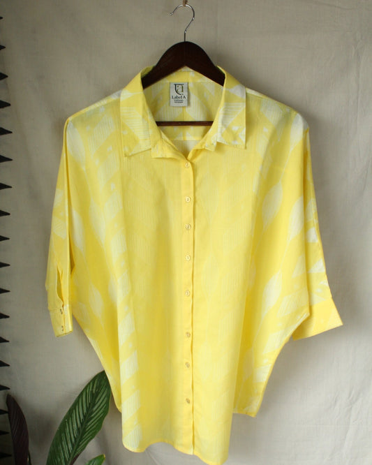 Anira - Yellow Cotton Shirt by LabelA