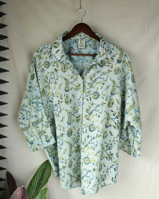 Avyukta - Blue Cotton Shirt by LabelA