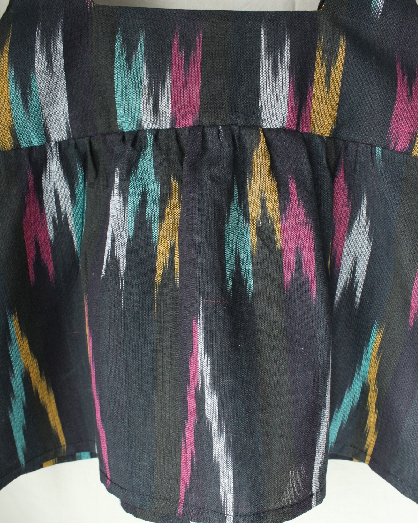 Aaravya - Black Multicolor Ikat Top by LabelA