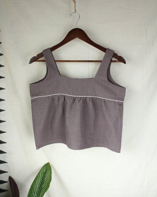 Anwita - Lavender Cotton Sleeveless Top by LabelA