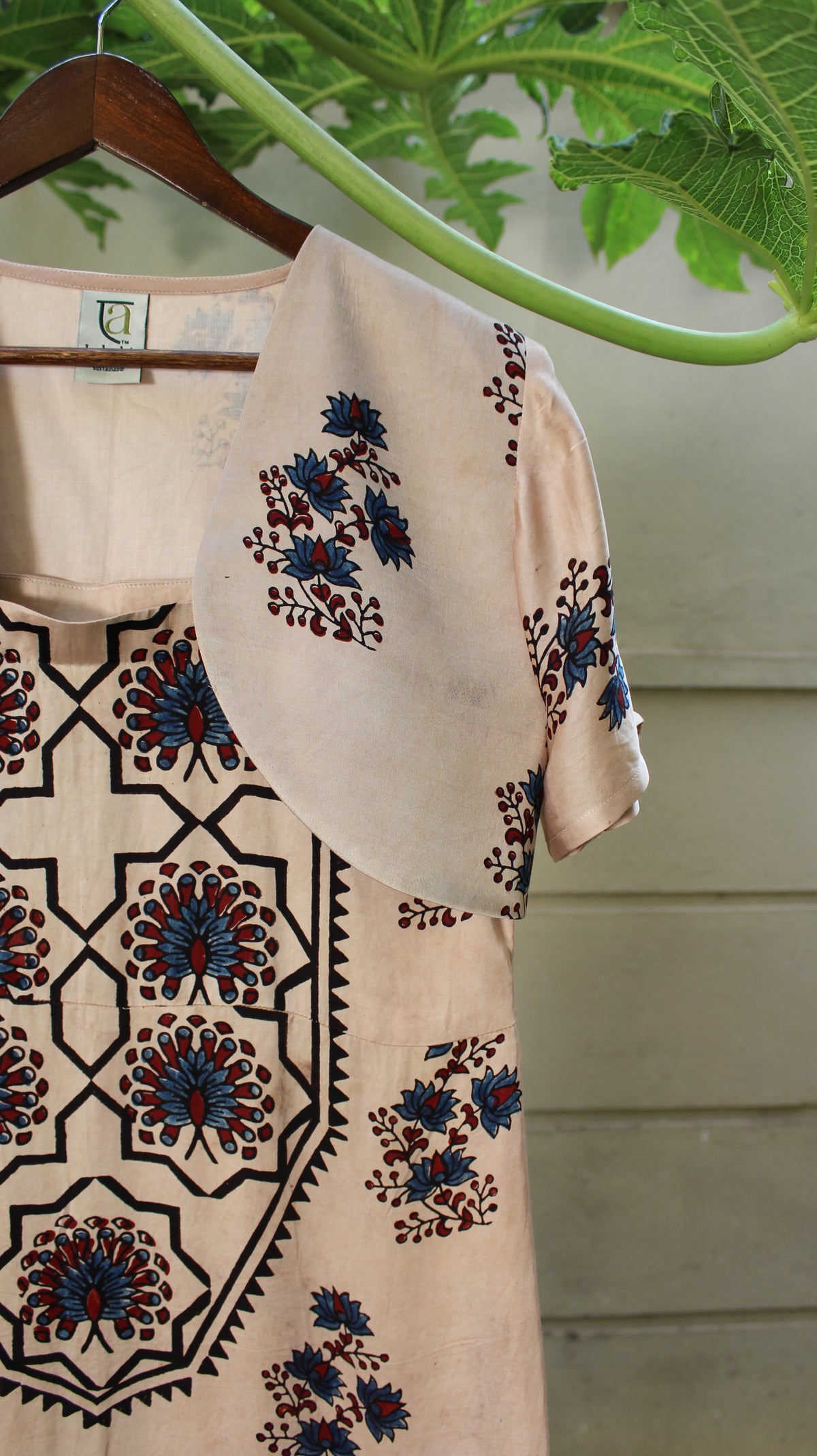 Aarika — Beige Ajrakh Modal Dress