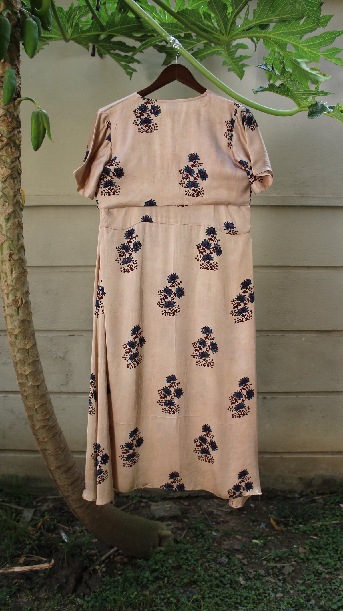 Aarika — Beige Ajrakh Modal Dress