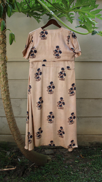 Aarika — Beige Ajrakh Modal Dress