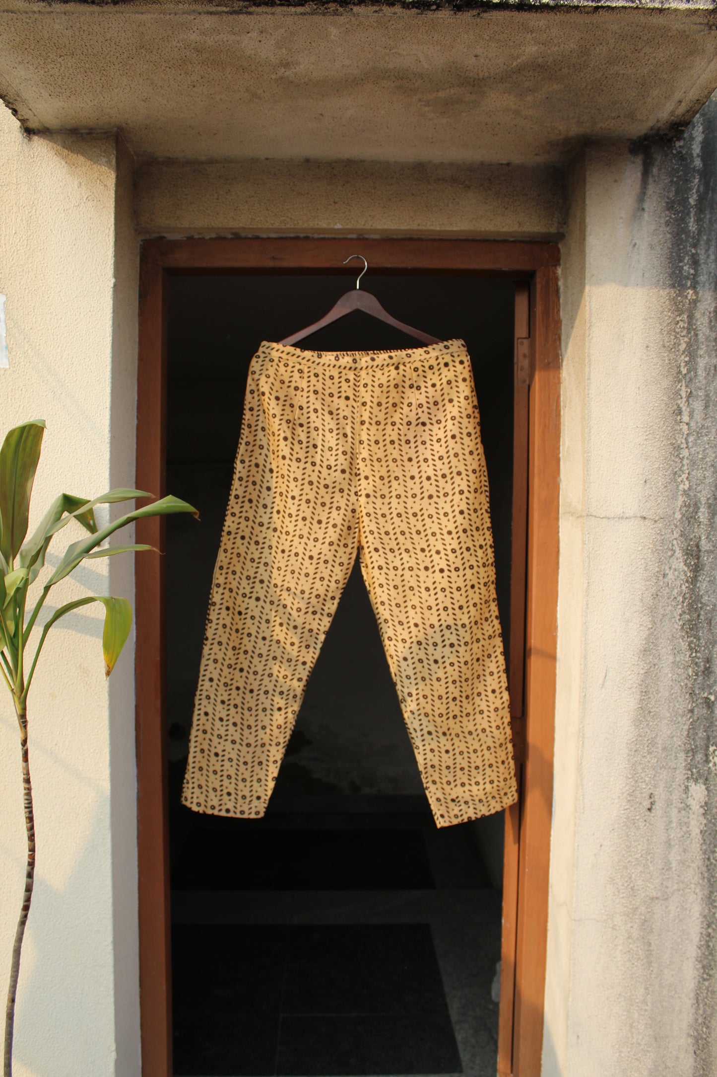 Myra Mustard Bagru Kalamkari Chanderi Silk Suit Set with Bottom & Dupatta | Hand Block Print |