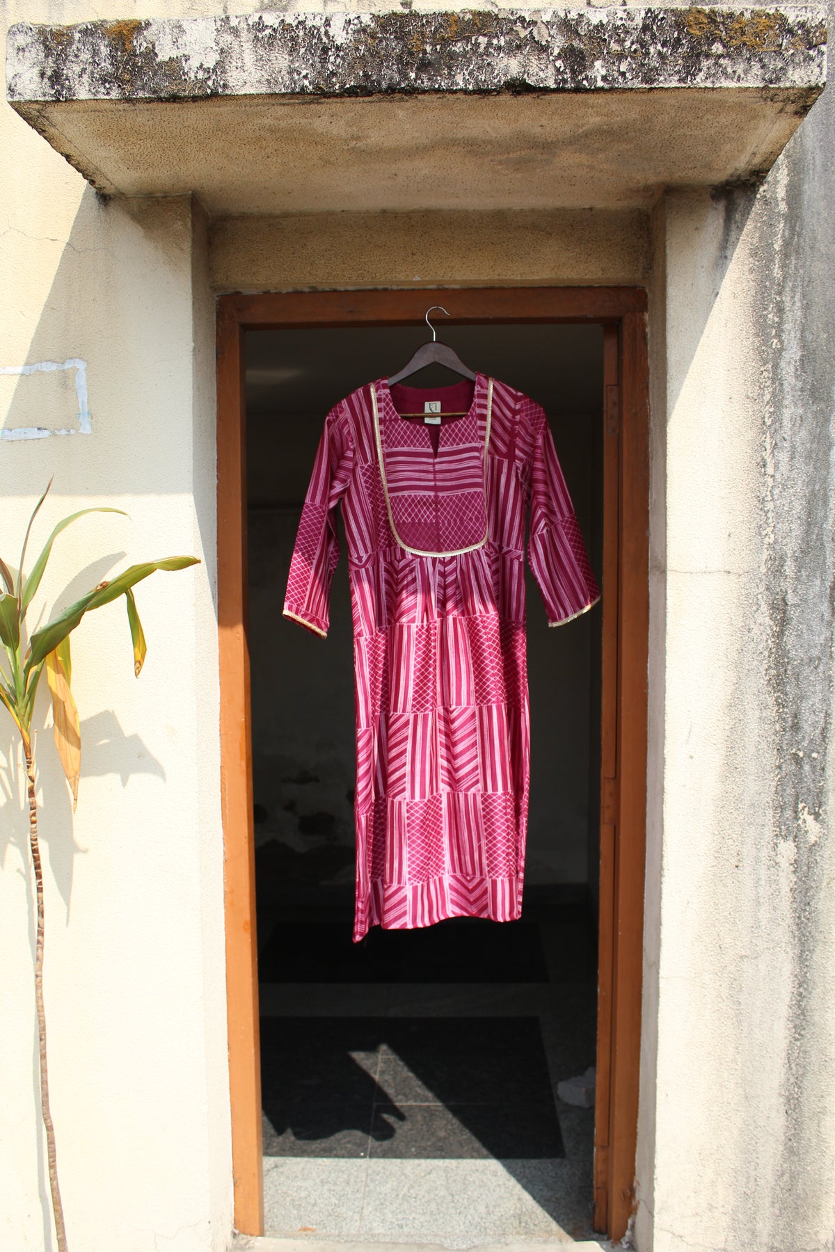 Aarya — Berry Nui Shibori Chanderi Silk Suit &amp; Dupatta Set