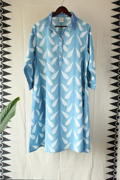 Aadhira — Sky Blue Cotton Nui Dress by LabelA with Nui