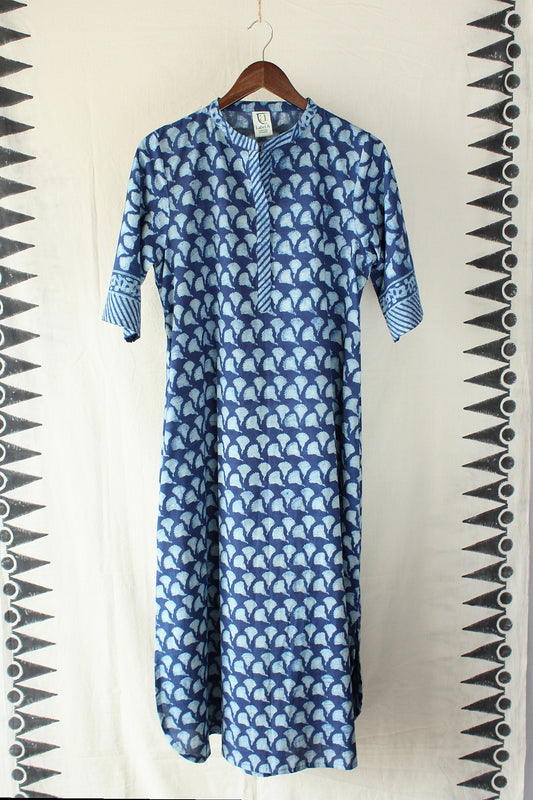 Aanchal — Indigo Blue Cotton Akola Dress by LabelA with Akola